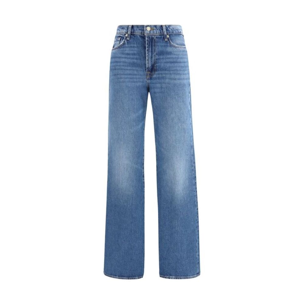 7FOR Blue Cotton Flared Women's Jeans